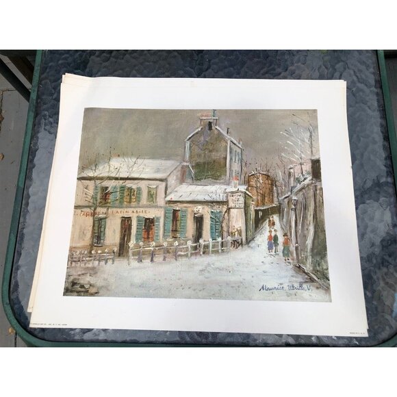 Vintage Art Prints MONTMARTRE SCENES By Utrillo Set of 4 - Picture 8 of 10
